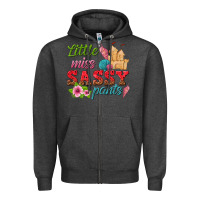 Charcoal Heather little miss sassy pants Zipper Hoodie - texasbilliewilder