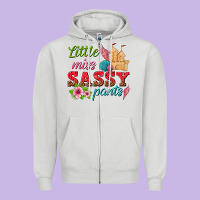 Little Miss Sassy Pants Zipper Hoodie Designed By Texasbilliewilder