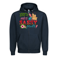 Navy little miss sassy pants Zipper Hoodie - texasbilliewilder