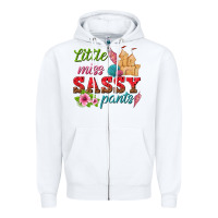 White little miss sassy pants Zipper Hoodie - texasbilliewilder