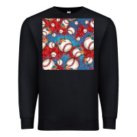 Black baseball paisley and jean pattern, baseball seamless pattern Premium Sweatshirt - JahusDesignShop