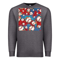 Charcoal Heather baseball paisley and jean pattern, baseball seamless pattern Premium Sweatshirt - JahusDesignShop