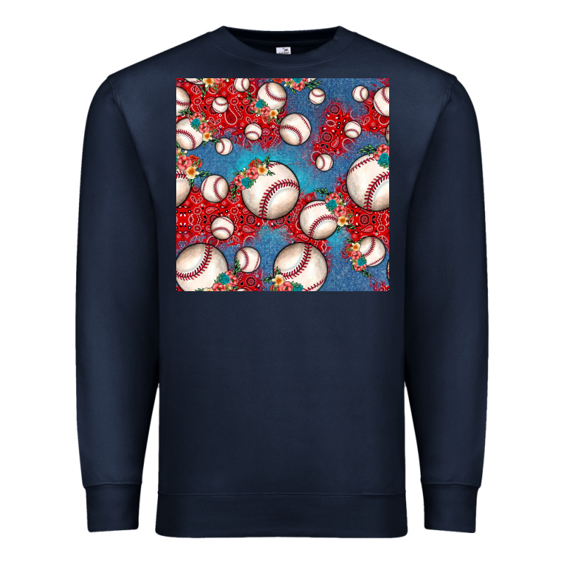 Baseball Paisley And Jean Pattern, Baseball Seamless Pattern Premium Sweatshirt by JahusDesignShop | Teevron