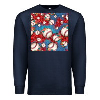 Navy baseball paisley and jean pattern, baseball seamless pattern Premium Sweatshirt - JahusDesignShop