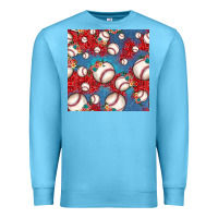 Ocean Blue baseball paisley and jean pattern, baseball seamless pattern Premium Sweatshirt - JahusDesignShop