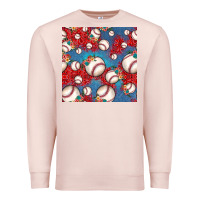 Pale Pink baseball paisley and jean pattern, baseball seamless pattern Premium Sweatshirt - JahusDesignShop