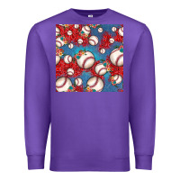 Purple baseball paisley and jean pattern, baseball seamless pattern Premium Sweatshirt - JahusDesignShop