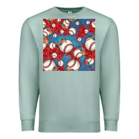 Seafoam baseball paisley and jean pattern, baseball seamless pattern Premium Sweatshirt - JahusDesignShop