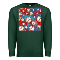 Sports Green baseball paisley and jean pattern, baseball seamless pattern Premium Sweatshirt - JahusDesignShop