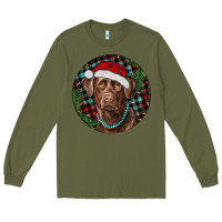Army Green Labrador Retriever Christmas Long Sleeve Tee - RanaPortraitStore