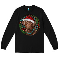 Black Labrador Retriever Christmas Long Sleeve Tee - RanaPortraitStore