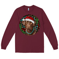 Burgundy Labrador Retriever Christmas Long Sleeve Tee - RanaPortraitStore