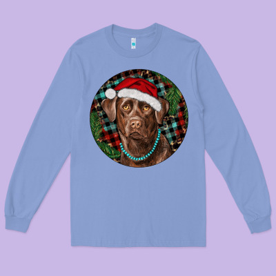 Long Sleeve Tee Labrador Retriever Christmas