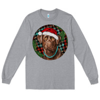 Heather Grey Labrador Retriever Christmas Long Sleeve Tee - RanaPortraitStore