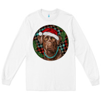 White Labrador Retriever Christmas Long Sleeve Tee - RanaPortraitStore
