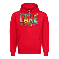 Red living on lake time Zipper Hoodie - texasbilliewilder