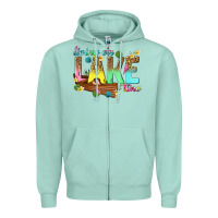 Seafoam living on lake time Zipper Hoodie - texasbilliewilder
