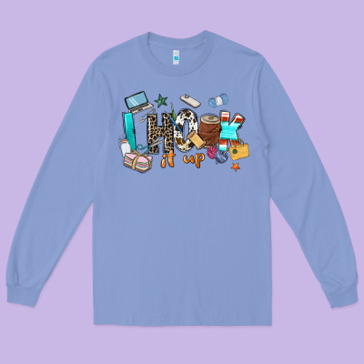 I Hook It Up Sewing Long Sleeve Tee Designed By Zillion Design Studio