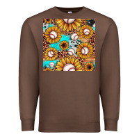 Chestnut baseball leopard turquoise sunflower seamless pattern Premium Sweatshirt - JahusDesignShop