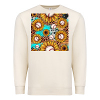 Sandshell baseball leopard turquoise sunflower seamless pattern Premium Sweatshirt - JahusDesignShop