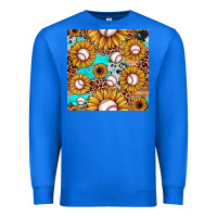 True Royal baseball leopard turquoise sunflower seamless pattern Premium Sweatshirt - JahusDesignShop
