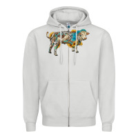 Dove Grey charolais bull with sunflowers and gemstone western patterns Zipper Hoodie - RanaPortraitStore