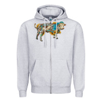 Heather Grey charolais bull with sunflowers and gemstone western patterns Zipper Hoodie - RanaPortraitStore