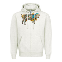 Oatmeal Heather charolais bull with sunflowers and gemstone western patterns Zipper Hoodie - RanaPortraitStore