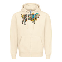 Sandshell charolais bull with sunflowers and gemstone western patterns Zipper Hoodie - RanaPortraitStore