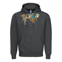 Smoke charolais bull with sunflowers and gemstone western patterns Zipper Hoodie - RanaPortraitStore