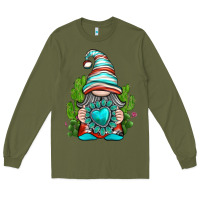 Army Green western gnome with turquoise gemstone Long Sleeve Tee - texasbilliewilder