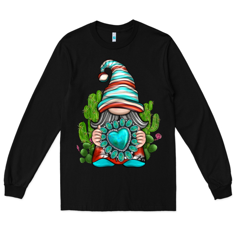 Western Gnome With Turquoise Gemstone Long Sleeve Tee by texasbilliewilder | Teevron