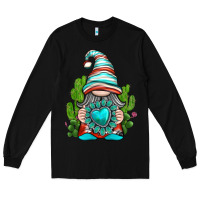 Black western gnome with turquoise gemstone Long Sleeve Tee - texasbilliewilder