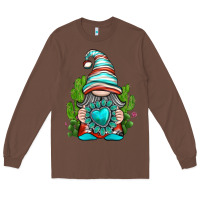 Chestnut western gnome with turquoise gemstone Long Sleeve Tee - texasbilliewilder