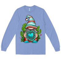 Colony Blue western gnome with turquoise gemstone Long Sleeve Tee - texasbilliewilder