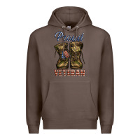 Coffee proud veteran camo shoes Premium Hoodie - Jasminsmagicworld