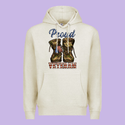 Proud Veteran Camo Shoes Premium Hoodie Designed By Jasminsmagicworld