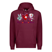 Burgundy Peace Love Nurse Premium Hoodie - RanaPortraitStore