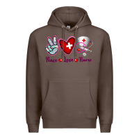 Coffee Peace Love Nurse Premium Hoodie - RanaPortraitStore