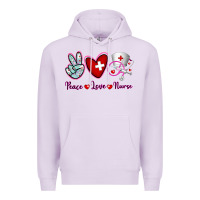 Lilac Peace Love Nurse Premium Hoodie - RanaPortraitStore