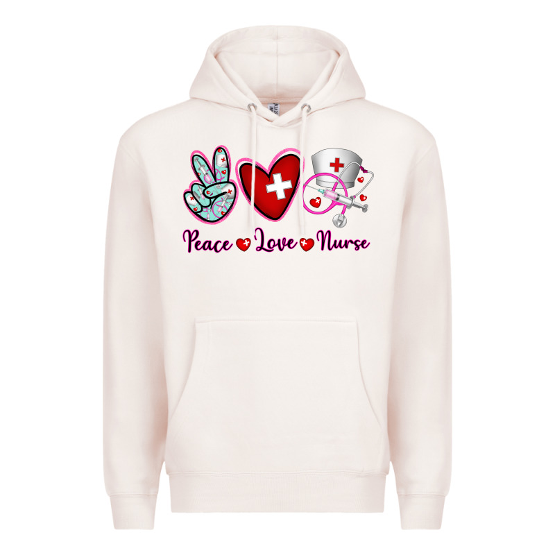 Peace Love Nurse Premium Hoodie by RanaPortraitStore | Teevron