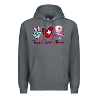 Rock Peace Love Nurse Premium Hoodie - RanaPortraitStore