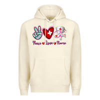 Sandshell Peace Love Nurse Premium Hoodie - RanaPortraitStore