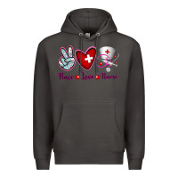 Smoke Peace Love Nurse Premium Hoodie - RanaPortraitStore