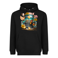 Black farm truck farm animals Heavyweight Hoodie - FaDigitalArtStudio