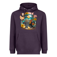 Plum farm truck farm animals Heavyweight Hoodie - FaDigitalArtStudio