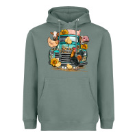 Sage farm truck farm animals Heavyweight Hoodie - FaDigitalArtStudio
