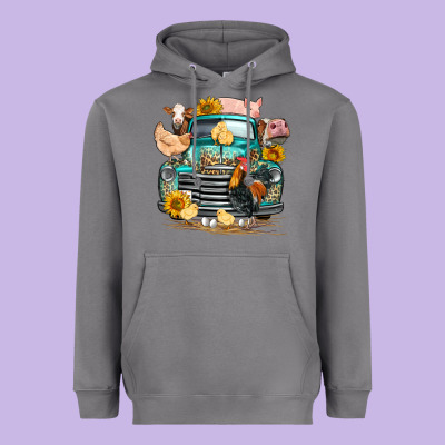 Farm Truck Farm Animals Heavyweight Hoodie Designed By Fadigitalartstudio