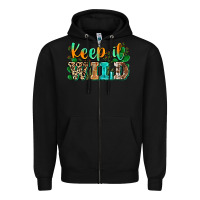 Black keep it wild Zipper Hoodie - Zillion Design Studio