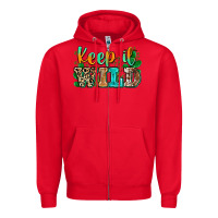 Red keep it wild Zipper Hoodie - Zillion Design Studio